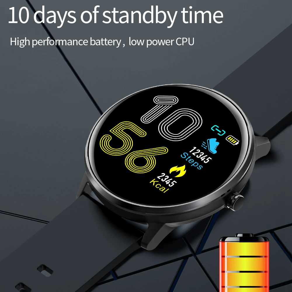 Men Women Smart Watch Fitness Blood Pressure Heart Rate Monitor IP68 Waterproof Sport Watch Multi-languages Smartwatch Clock