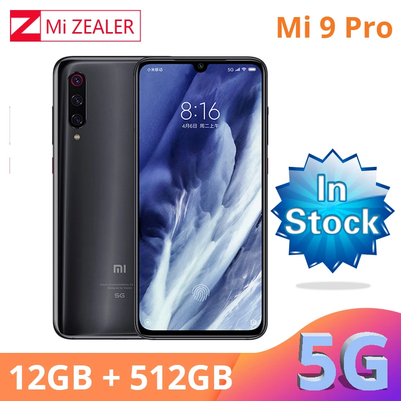 Цена Оригинальный Xiaomi Mi 9 Pro 5G Snapdargon 855 Plus 12GB ram 512GB rom 48MP AI камера 4000 mAh аккумулятор смартфон