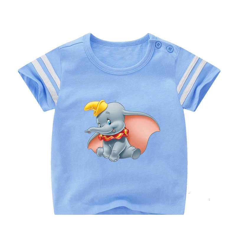 Детская футболка с принтом «Dumbo» для мальчиков и девочек детская футболка летние топы для малышей, футболки с рисунками из аниме - Цвет: as picture