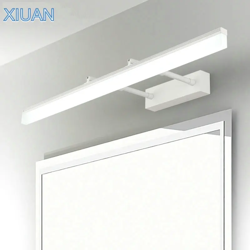 Диммер Регулируемый зеркальный настенный светильник AC110-220V 40 см/50 см/60 см/70 см/90 см светодиодный настенный светильник для ванной комнаты серебристый золотой черный белый