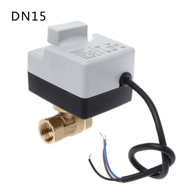 AC220V DN15 DN20 DN25 2 способа 3 провода латунный моторизованный шаровой клапан электрический Actuato с ручным переключением