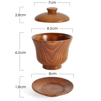 

3Pcs/Set Mini Retro Jujube Wooden Tea Cup Cup Saucer Handmade Natural Coffee Cup Beer Wine Juice Milk Water Cup Tea Tools Access
