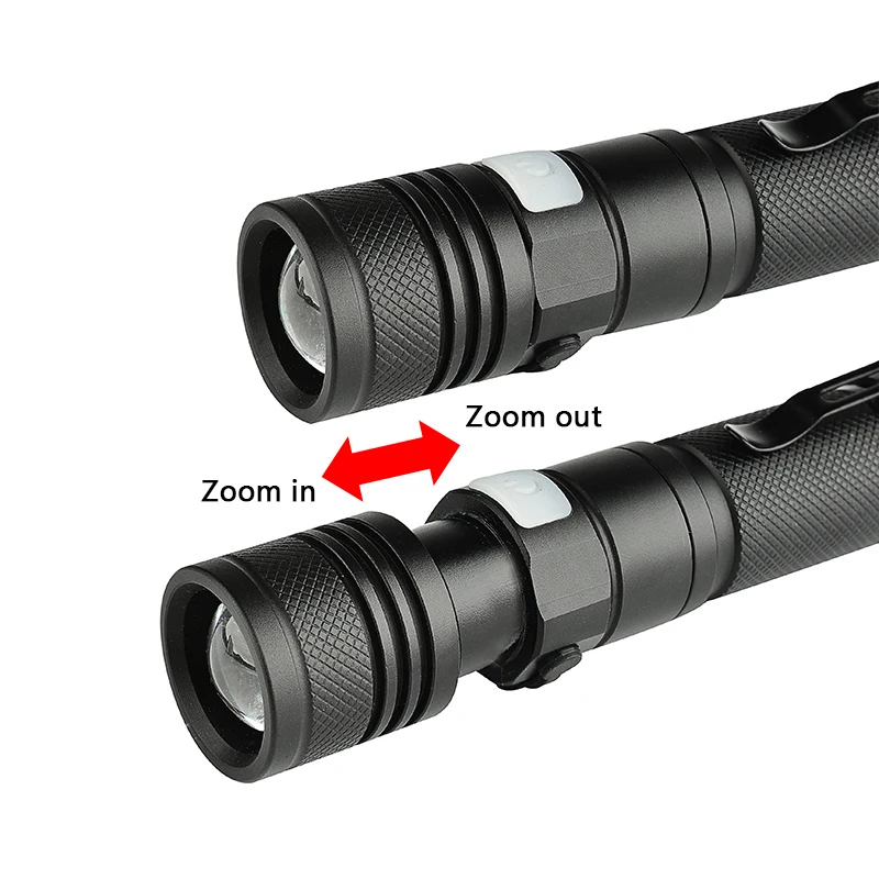 Litwod Z201301 Micro USB Rechargeable LED Flashlight Torch XML T6 Zoomable 5 Modes Aluminum Lanterna power by 18650 battery