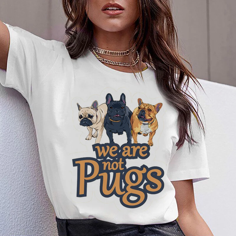 Dachshund Pug Teckel Funny T Shirt Women Harajuku Cute French Bulldog Frances German Shepherd T-shirt Pit Bull Tshirt Top Female