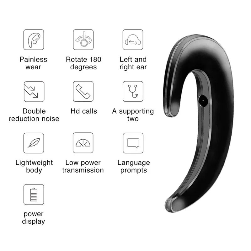 Беспроводная bluetooth-гарнитура облачная проводимость крючок для сережки наушники с вызовом микрофон громкой связи интеллектуальные стерео наушники гарнитура