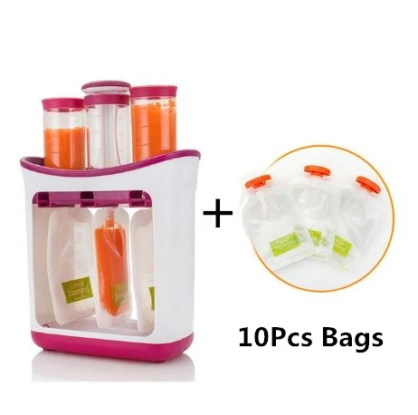 maker with10 bags Детское питание производитель делает органические продукты для новорожденных свежие фрукты емкости для сока хранения для кормления детей изоляционные сумки - Цвет: maker with10 bags