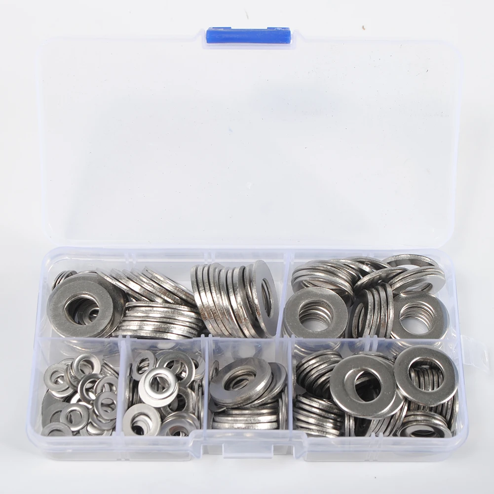 

270Pcs Stainless Steel Washers M4 M5 M6 M8 M10 M12 Metric Flat Kit Tool New