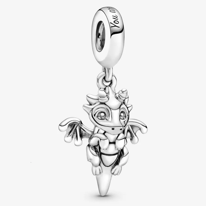 925 пробы серебряный браслет с подвеской Ариэль лисой и кроликом Пандора ожерелье с подвеской в виде волшебного дракона DIY ювелирные изделия - Окраска металла: CM003