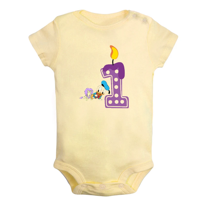ifBaby2813Y Милая Одежда для новорожденных девочек и мальчиков с надписью «I'm 1 Year Little Merida» на первый день рождения комбинезон с короткими рукавами, Подарочный костюм - Цвет: ifBaby2813Y