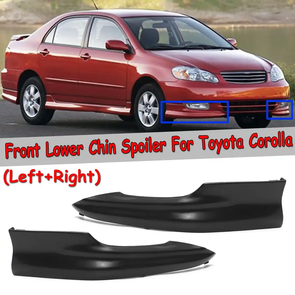 2pcs Car Front Bumper Lip Splitter Diffuser Cover Lower Chin Spoiler Lips For Toyota Corolla 05 06 07 08 S Factory Style Bumpers Aliexpress
