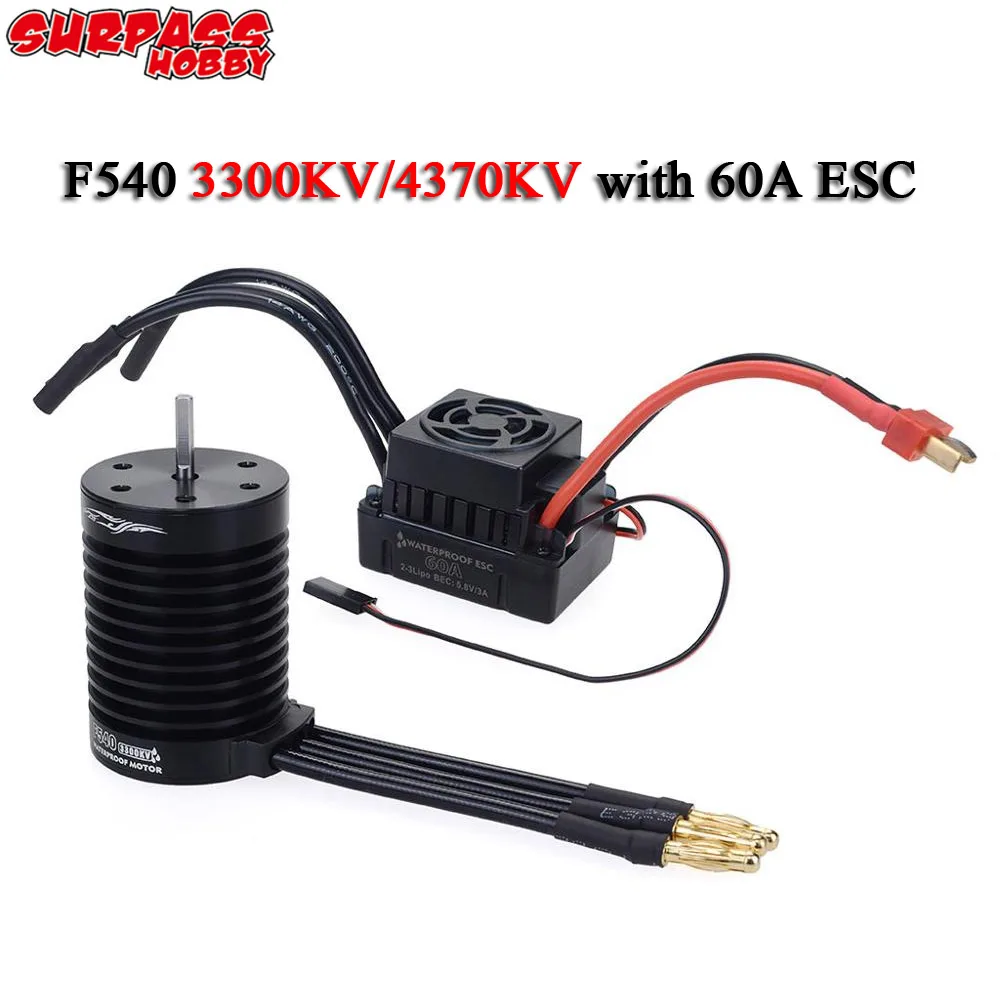 Водонепроницаемый F540 4370KV 3300KV бесщеточный мотор w/ 60A ESC комбо набор для Traxxas Axial Redcat