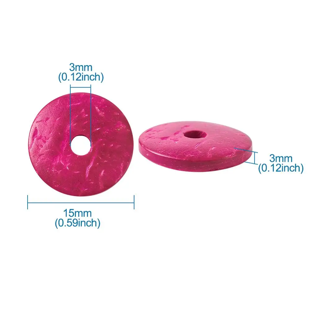 100 шт. плоские круглые бусины из натурального кокоса 15 мм|donut twist|donut packagingbeads for pandora