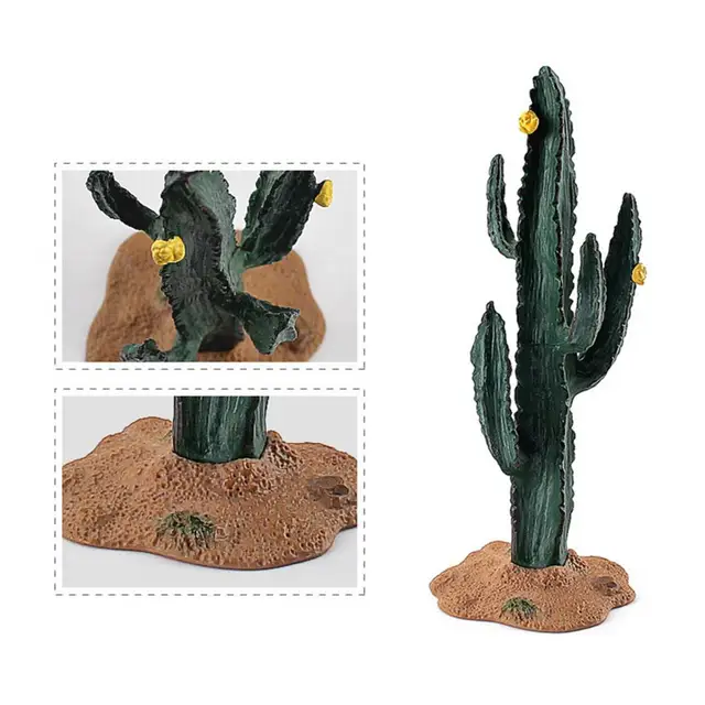 Simulated 3D Mini Cactus Ornament DIY Craft PVC Exquisite Miniature Cactus Decor Children's Educational Ornaments for Desk 4