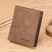 

Retro Men Wallets Small Short Male Purses Vintage Business Credit Card Holder Zipper Wallet Coin Purse