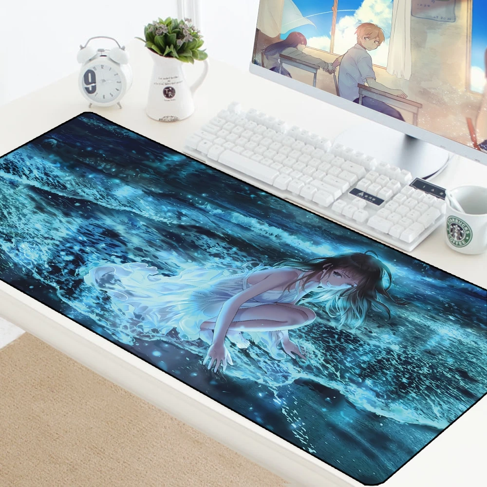 Computer Sexy Anime Girl Large Size Mouse Pad Game HD Natural Rubber Mousepad Big PC Keyboard Mat Anti-skid Office Desktop Pad