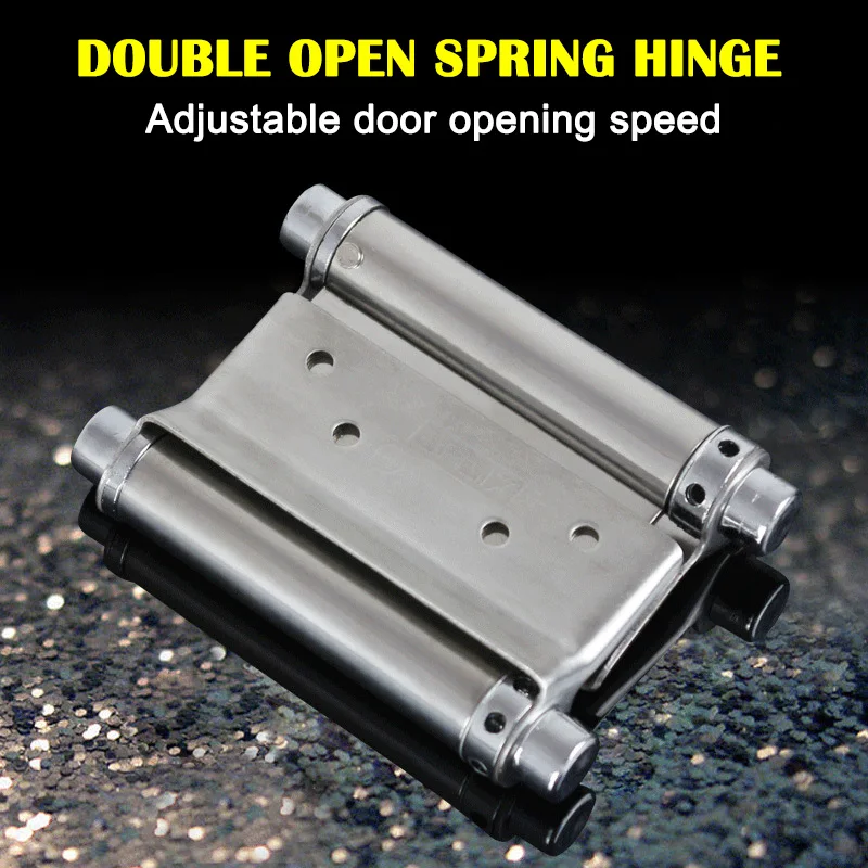 

2 Pcs Stainless Steel Double Action Spring Door Hinge Durable for Cafe Bar Saloon QJS Shop