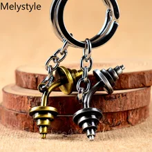 2019 3D металлический тяжелый гантели гири кулон DIY брелок подходит для фитнеса подарок сувенир держатель для ключей(China)