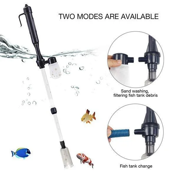 fish aquarium accessories Electric Aquarium Gravel Cleaner Powerful Suction Aquarium Syphon Operated Fish Tank Sand Washer Vacuum Water Filter Pump sponge filter air pump