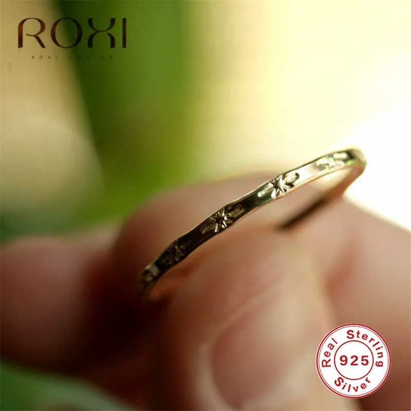 ROXI 925 Sterling Silver Ring for Women Girl Party Wedding Rings Dainty Sun Signet Female Finger Ring Couple Lover Jewelry - Цвет основного камня: gold