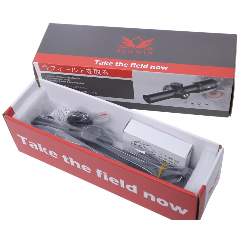 Rifle Scope Red Win HD 1-6x24 Scope CQB Rifle Scope 1/2MOA Turret w/ Zero Lock System 6 Level Red Rangefinding BDC Reticle w/ wind hold