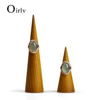 

Oirlv Ring Display Stand Solid Wood Ring Organizer Cone Ring Storage Rack Jewelry Display Ring Storage Holder 2020 New
