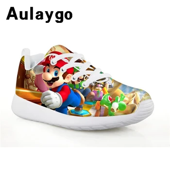 

Aulaygo Super Mario 3D Print Fashion Children's Shoes Baby Kids Sneakers For Girl Kids Mesh Casual Flats Running Footwear Custom