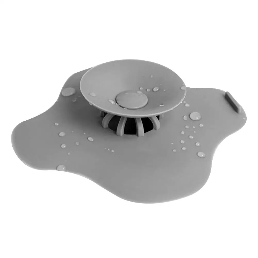 Grayx1 Ситечко для ванной, кухни, стопор для слива волос, ловушка для волос, ванна, пресс-тип, крышки для раковины, пробка для воды, крышка для раковины - Цвет: Grayx1
