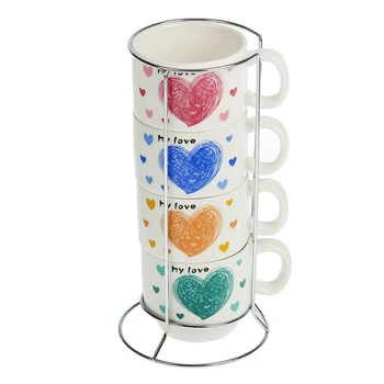 

Set of mugs my love, 180 ml, 4 PCs, on a metal stand