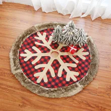 90 см Снежинка буйвола клетчатая Рождественская елка юбка красная двухслойная Рождественская юбка для елки для отеля Рождественская елка декор для домашнего декора