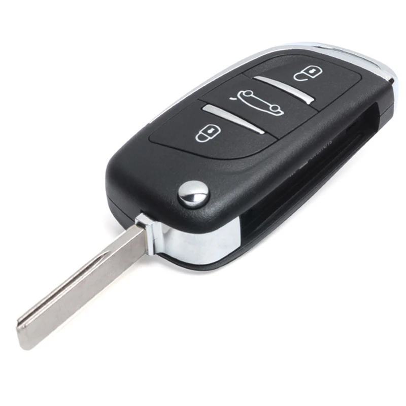 KEYECU изменение флип дистанционный ключ для автомобиля для peugeot партнер 207 208 307 308 408, Fob 2/3 кнопки-спросить 433 МГц-ID46 чип-CE0536 - Цвет: With HU83 Blade