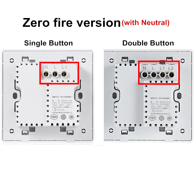 Aqara Smart Light Control Fire Wire And Zero Line Zigbee Light Remote Control Wireless Key Wall Switch With Neutral Mi Home
