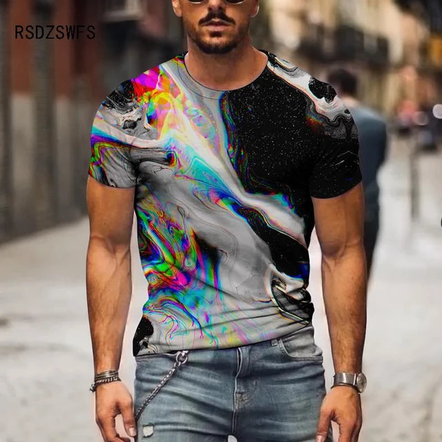Summer Fashion T-shirt Men Funny 3d Sleeve Male Tees Summer Street Style Casual T Shirts Unisex Clothes - T-shirts - AliExpress