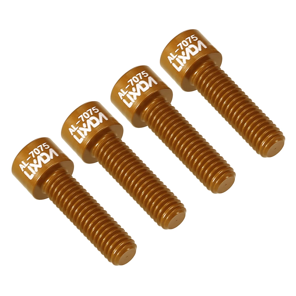 Lixada Ultralight AL7075 Aluminum Cycling Stem Fixing Screws 4pcs M5*17mm Bicycle Bike Stem Screws Bolts Replacement