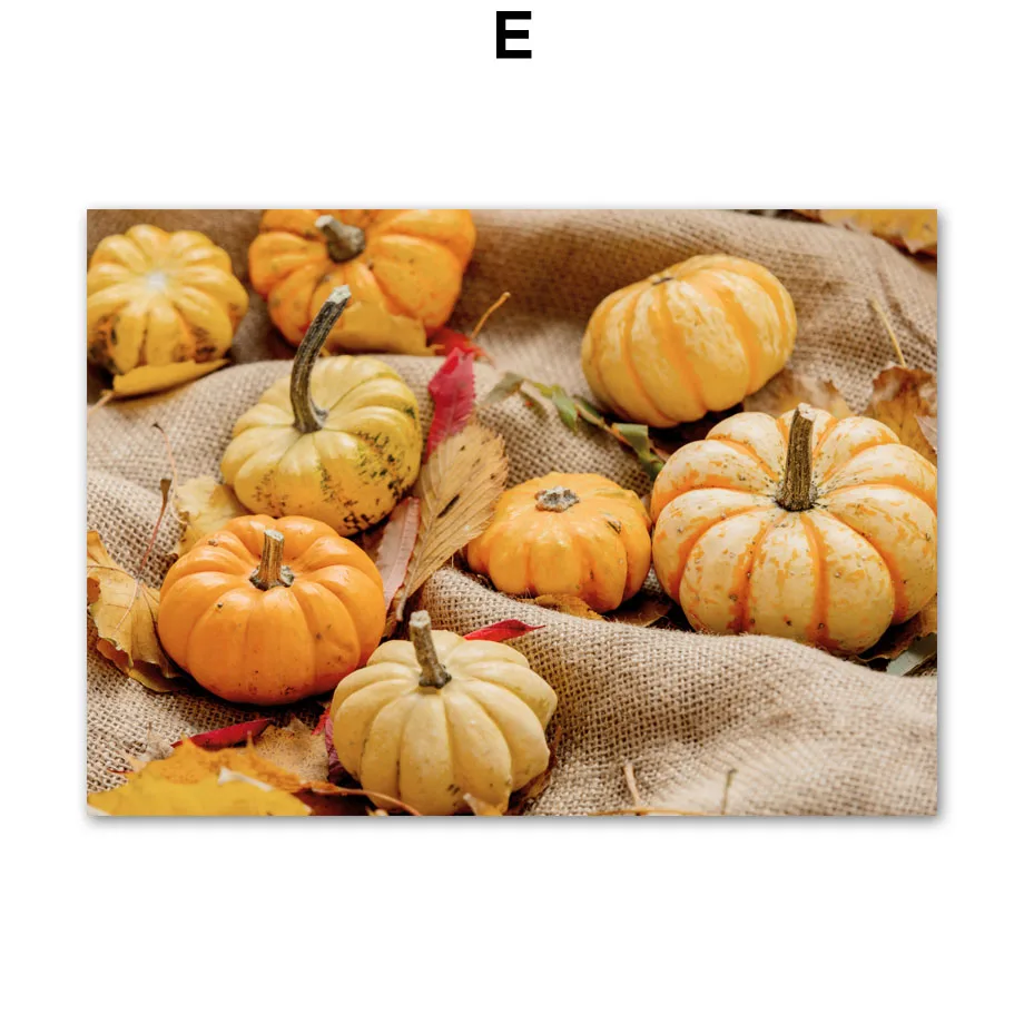 thumbnail image 1 of Cuadro sobre lienzo para pared, diseño de campo otoñal, mariposa, calabaza, carteles nórdicos abstractos e impresiones, imágenes para la decoración del hogar y la sala de estar, 1 of 5