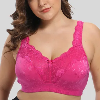 

Wide Band Jacquard Ultra Thin French Underwear Sexy Large Bra Cover 85C 85D 85E 90C 90D 90E 95C 95D Lace Rimless Big Chest Bra