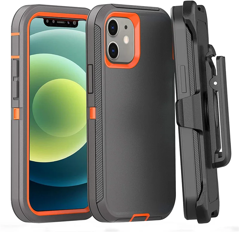 For iPhone 15 14 13 12 11 ProMax Original Heavy Duty Armor 3 in 1 Shockproof Case+Rotary Belt Clip For iPhone 7 XS Max XR Cover