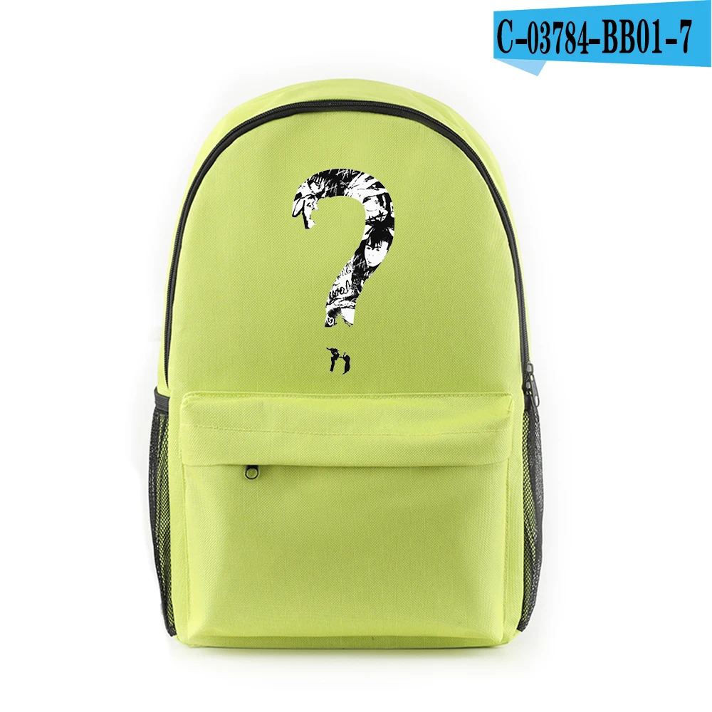 Раппер XXXTentacion аксессуары холст Harajuku сумка веселый рюкзак аниме хип-хоп подростковый школьный стиль крутые холщовые сумки - Цвет: green