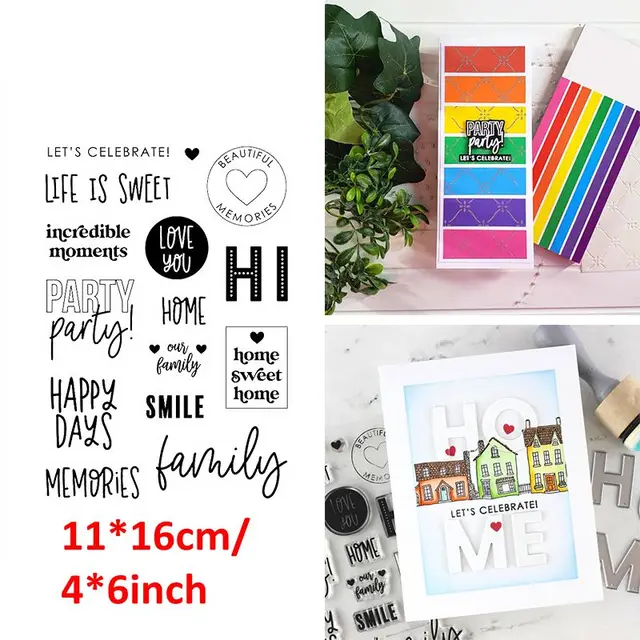 Clear Silicone Stamps Alphabets Words Script Thinking of You Baking Recipe DIY Craft Paper Scrapbooking Making Template 2021 New 7