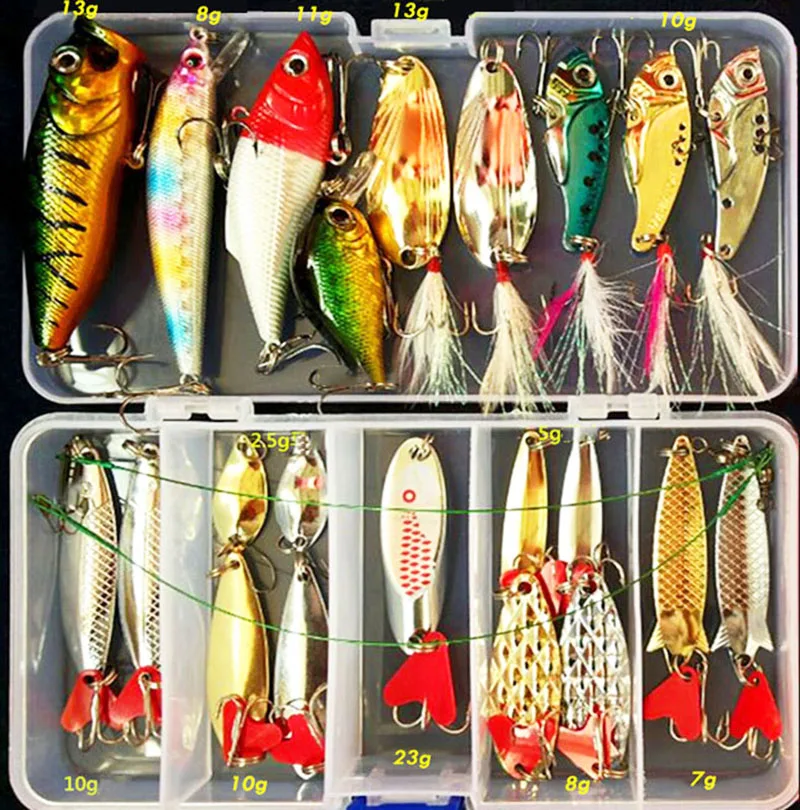 Kit Fishing Lures Set Hard Artificial Wobblers Metal Jig Spoons Soft Lure  Fishing Silicone Bait Fishing Tackle Accessories Pesca