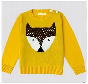 16 Yellow fox Весенне-осенние детские кардиганы, Свитера для девочек и мальчиков, вязаная верхняя одежда, куртка, хлопковое пальто для малышей, однотонный Детский свитер - Цвет: 16 Yellow fox
