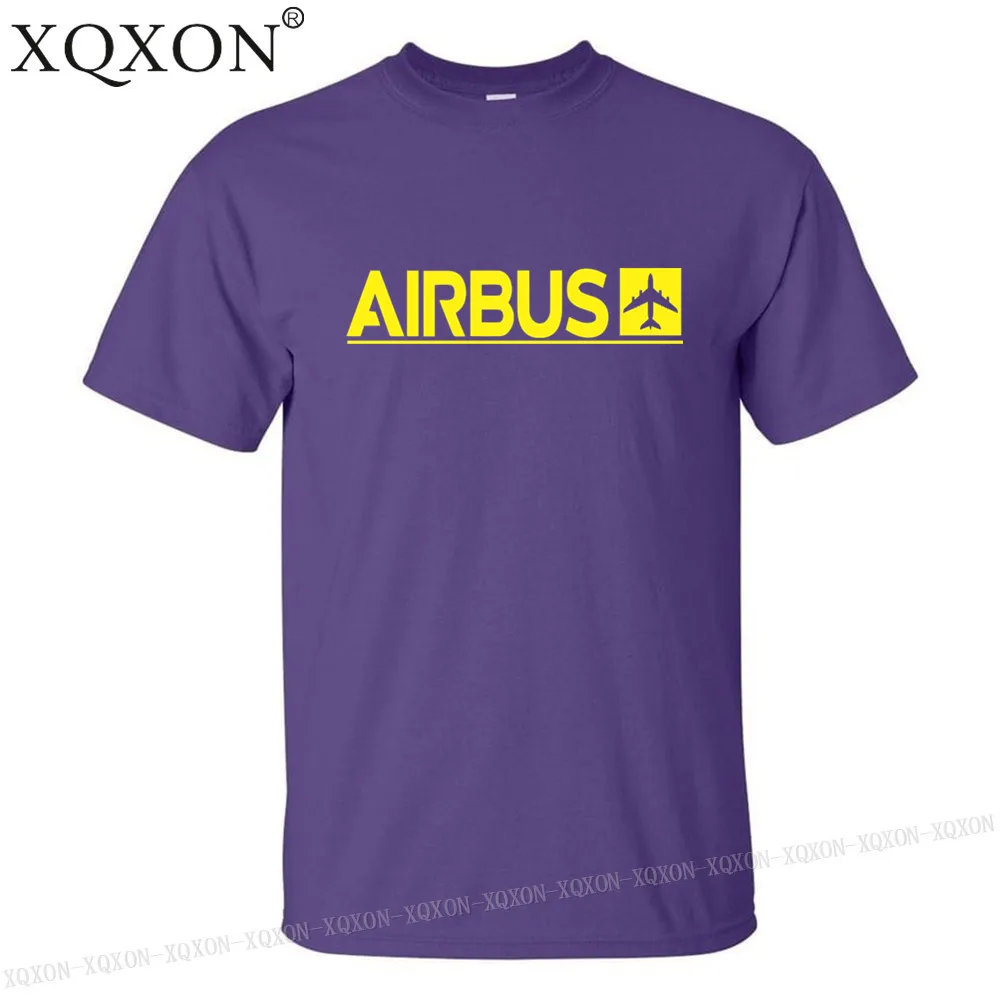 XQXON-, новые Забавные футболки, летние мужские хлопковые футболки, мужские футболки с принтом Airbus, K712 - Цвет: Purple