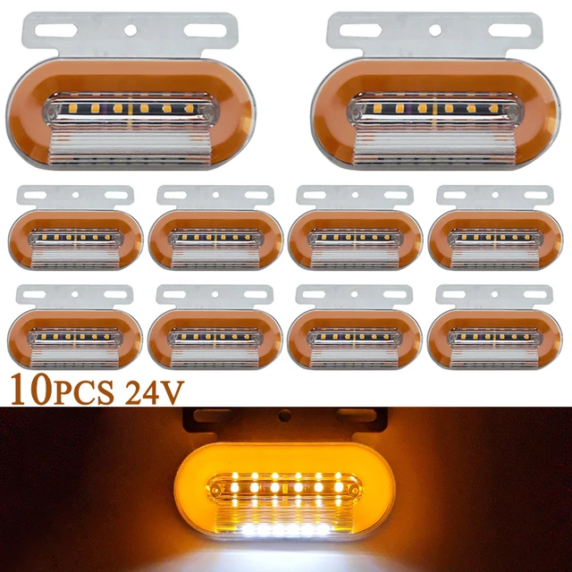 Feux de position latéraux LED 12V 24V, 2 pièces, feux de camion, remorque,  Van, tracteur, feux de dégagement, feux de stationnement, rouge, blanc,  ambre - AliExpress