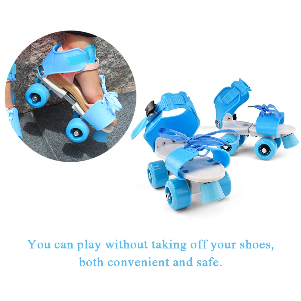 Roller Skating Shoes Set Adjustable Size Children Double Row