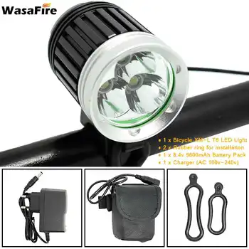 

WasaFire 3x XM-L T6 Bike Light 5400lm Bicycle Light Mountain Bike Front Lamp Cycling Headlight with 18650 Battery Pack + Charger