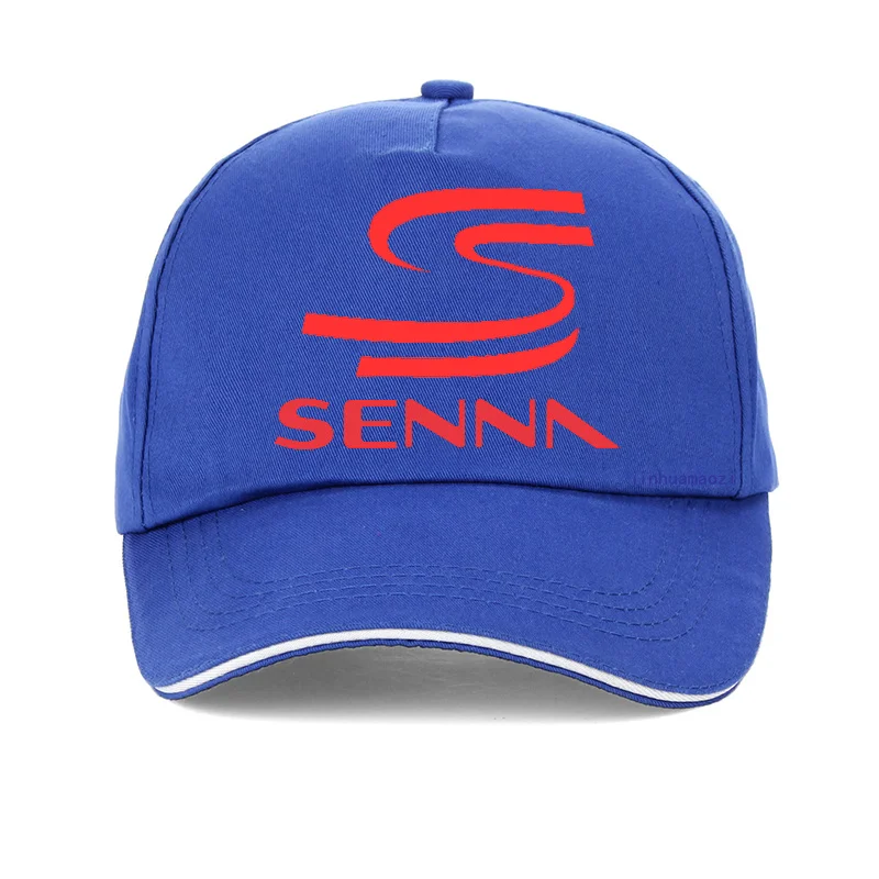 Летняя модная кепка Hero F1 Ayrton Senna для мужчин и женщин, хлопок, бейсболки для папы, гоночного автомобиля, регулируемая бейсболка, кепка bone Senna - Цвет: Синий
