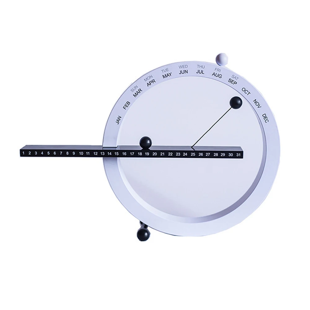 Black And White Crafts European Style Practical Gifts Magnetic Ornaments Office Wall Clock Bedroom Perpetual Living Room Desktop Calendar Indoor - Цвет: Black And White