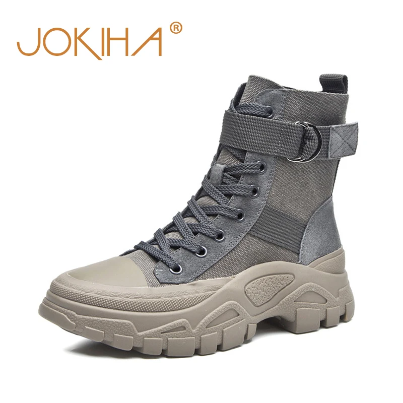

2019 Winter New Women Fashion Short Boots Ladies Leather Ankle Boots Thick Bottom Short Boots Booties Girls Desert Motorcycle