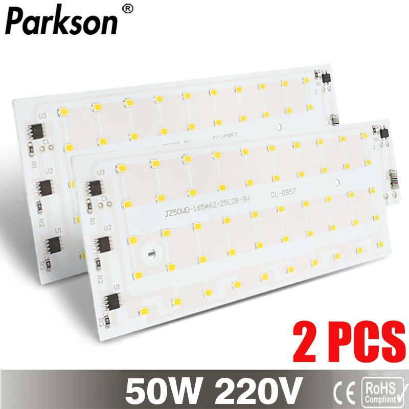 2 шт./лот 50 Вт светодиодные бусины SMD 2835 Светодиодный чип Smart IC прожектор 220 в 240 В
