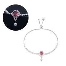 Браслет красивый шикарный креативный привлекательный красный циркон медный браслет Модный полый браслет стильные ювелирные аксессуары