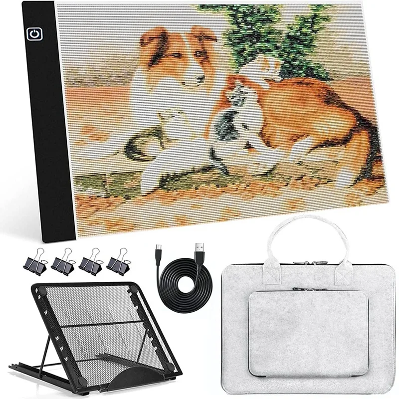 Diamond Painting Tools A4 LED Light Board Ultra-Thin Adjustable Brightness Art for Tracing Drawing 5D | Дом и сад